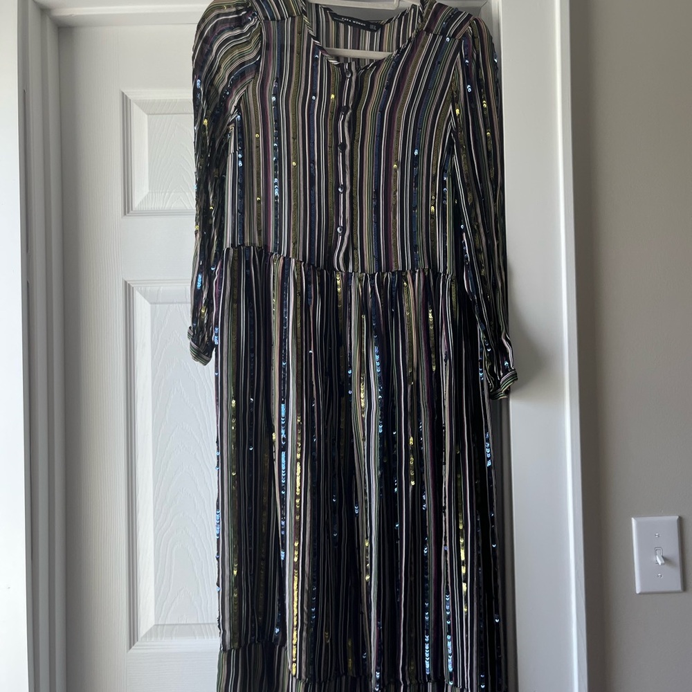Striped Multicolor Sequin Dress